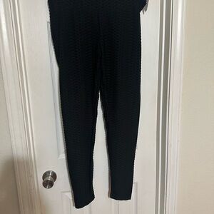 Black Textured Leggings